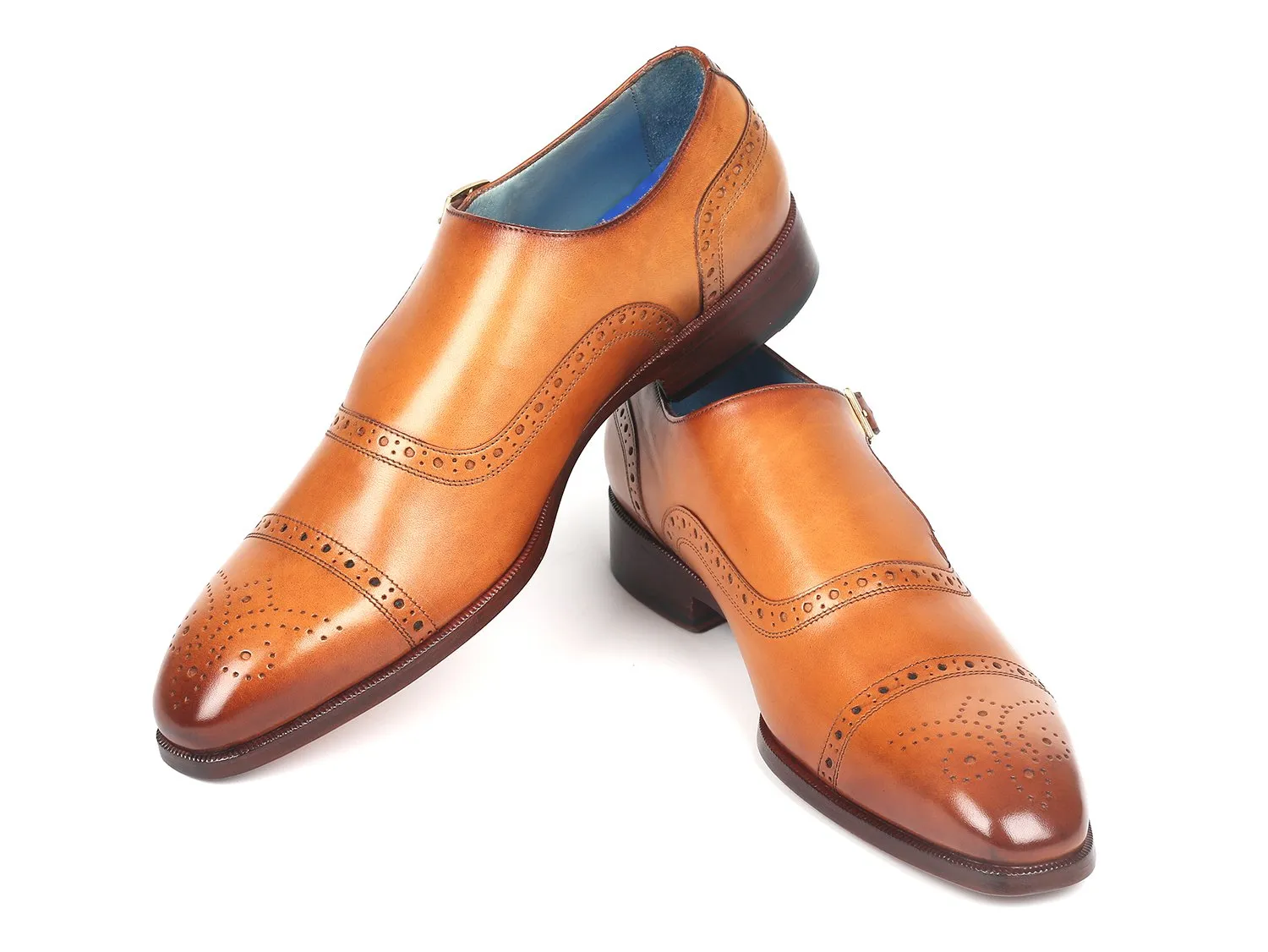 Paul Parkman Chaussures Paul Parkman Chaussures à bride guillotine avec bout cap-toe pour homme en cognac