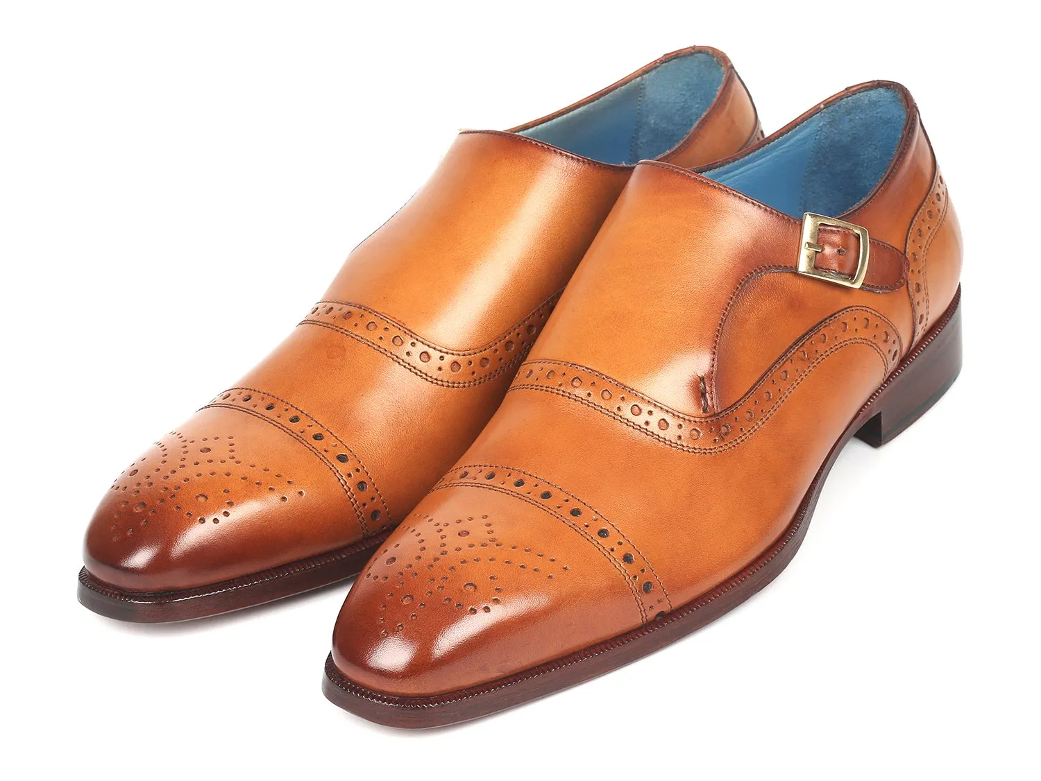 Paul Parkman Chaussures Paul Parkman Chaussures à bride guillotine avec bout cap-toe pour homme en cognac