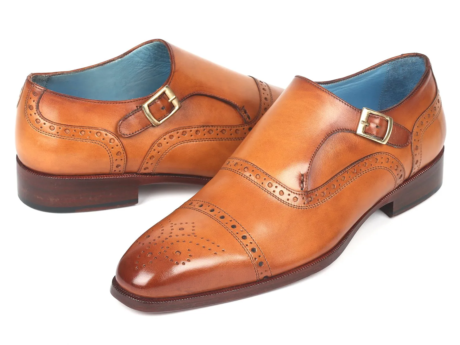 Paul Parkman Chaussures Paul Parkman Chaussures à bride guillotine avec bout cap-toe pour homme en cognac