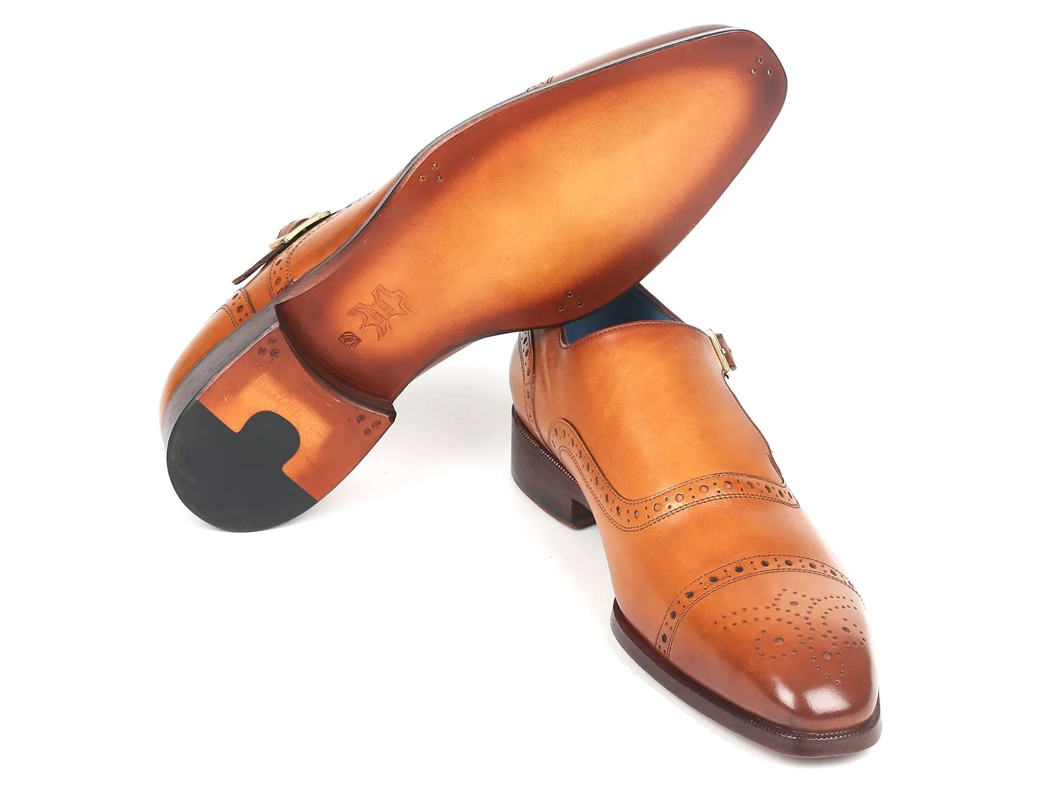 Paul Parkman Chaussures Paul Parkman Chaussures à bride guillotine avec bout cap-toe pour homme en cognac