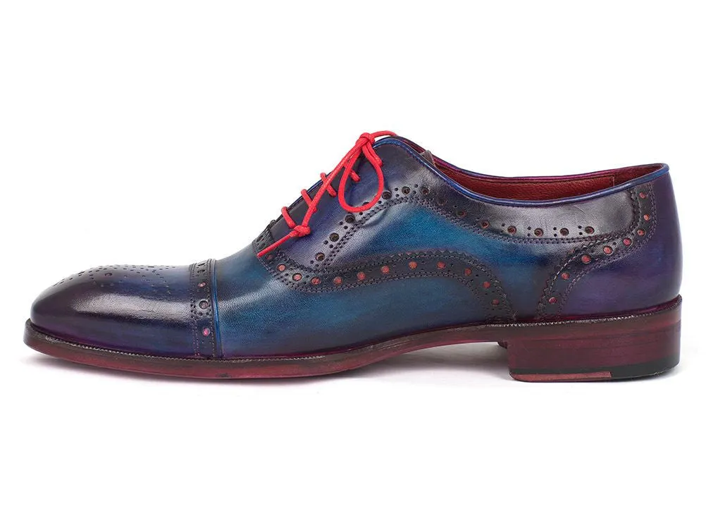 Paul Parkman Chaussures Paul Parkman Oxfords à bout rond pour hommes en bleu et Parlement