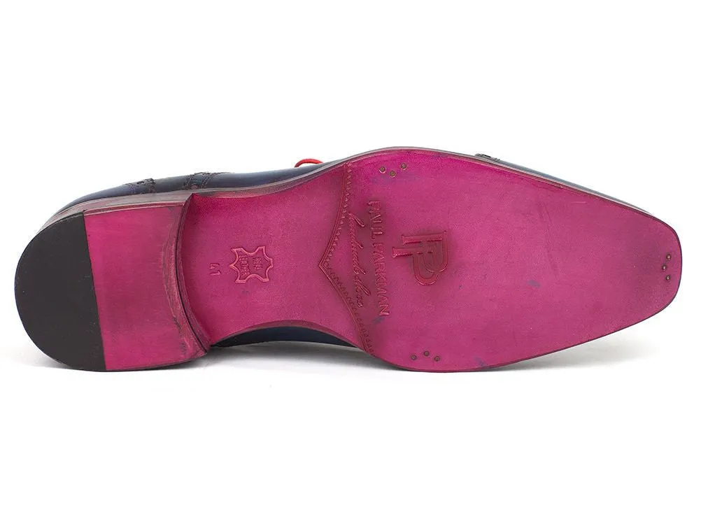 Paul Parkman Chaussures Paul Parkman Oxfords à bout rond pour hommes en bleu et Parlement
