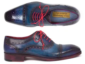 Paul Parkman Shoes Paul Parkman Men's Captoe Oxfords in Blue & Parliament