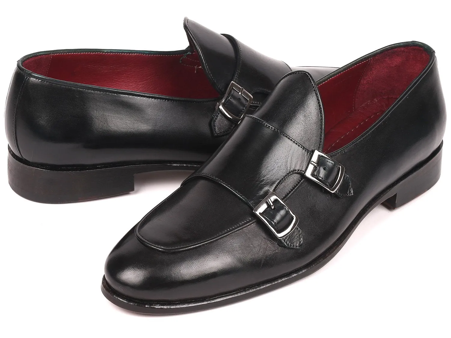 Chaussures Paul Parkman Chaussures à double boucle Paul Parkman pour homme en noir