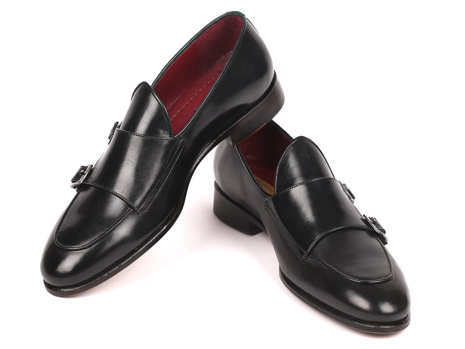 Chaussures Paul Parkman Chaussures à double boucle Paul Parkman pour homme en noir