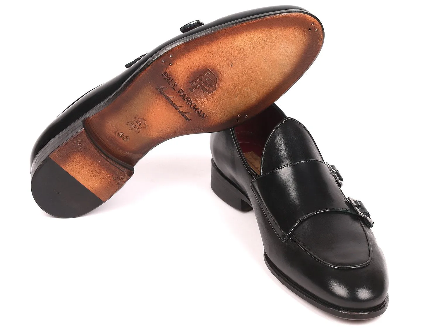 Chaussures Paul Parkman Chaussures à double boucle Paul Parkman pour homme en noir