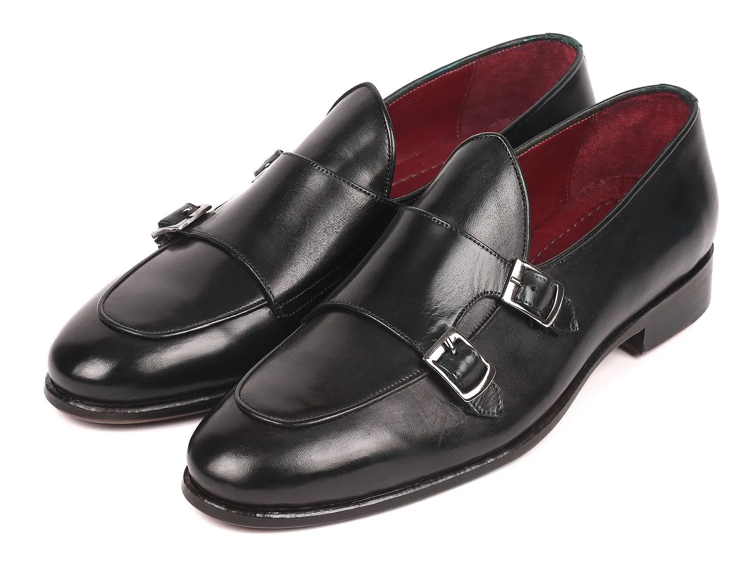 Chaussures Paul Parkman Chaussures à double boucle Paul Parkman pour homme en noir