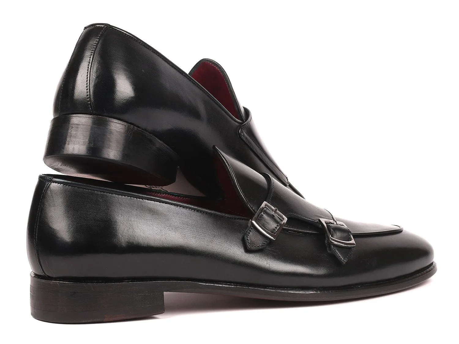 Chaussures Paul Parkman Chaussures à double boucle Paul Parkman pour homme en noir