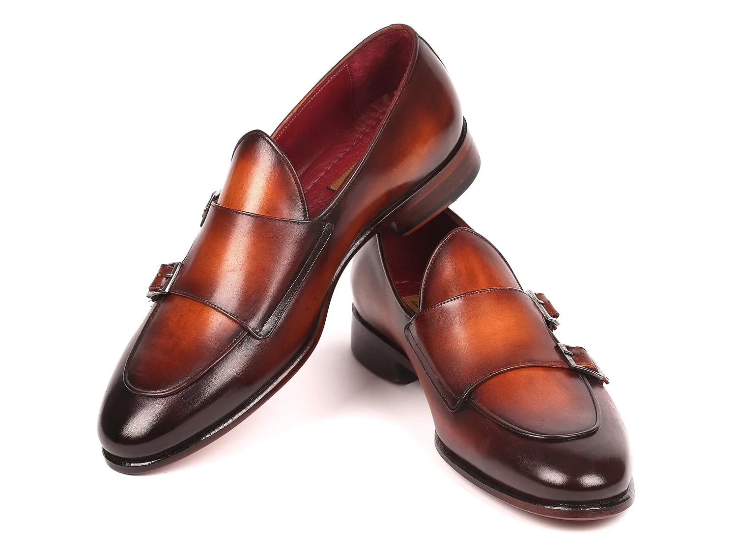 Chaussures Paul Parkman Chaussures à double boucle Paul Parkman pour homme en marron