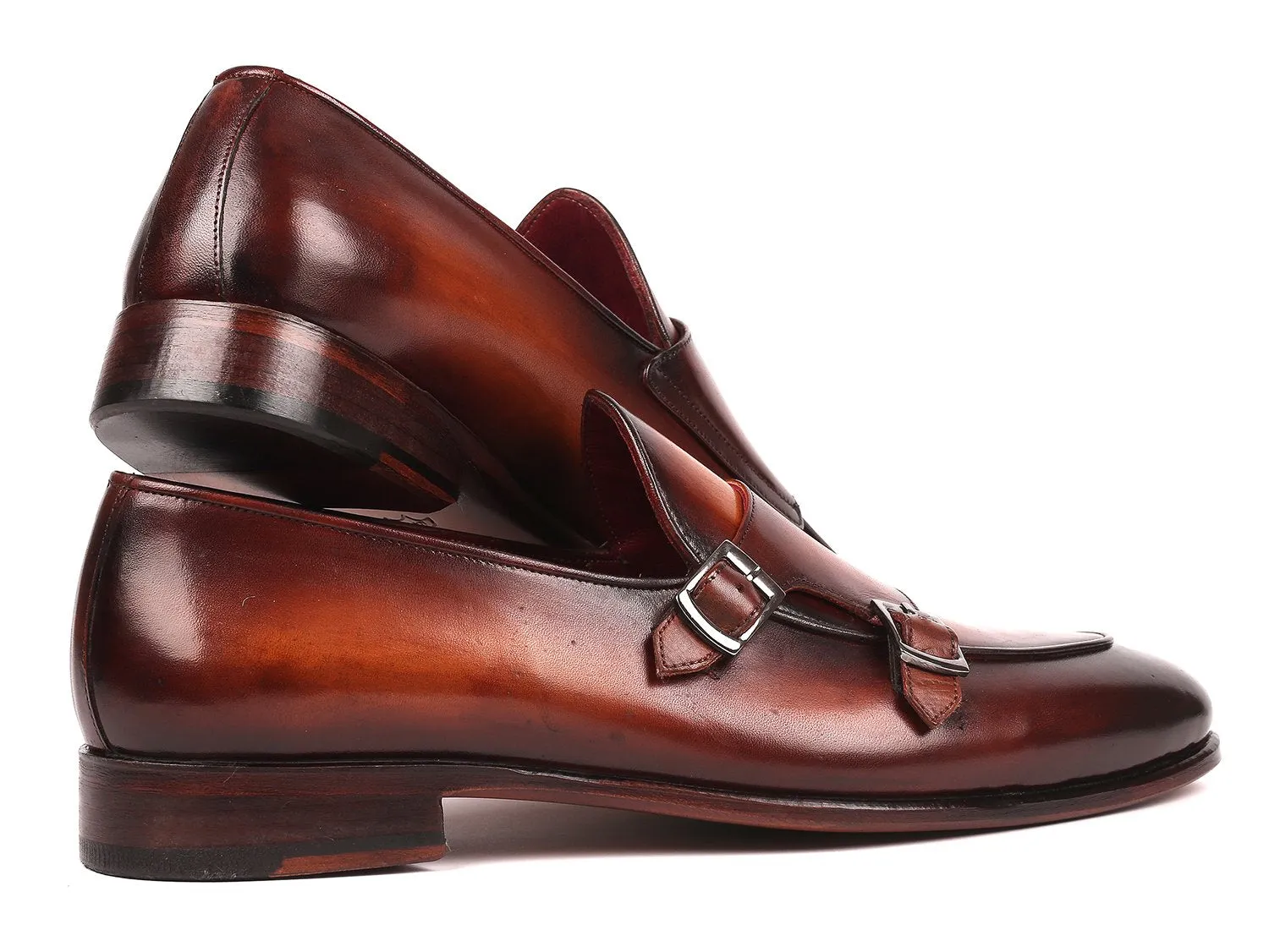 Chaussures Paul Parkman Chaussures à double boucle Paul Parkman pour homme en marron