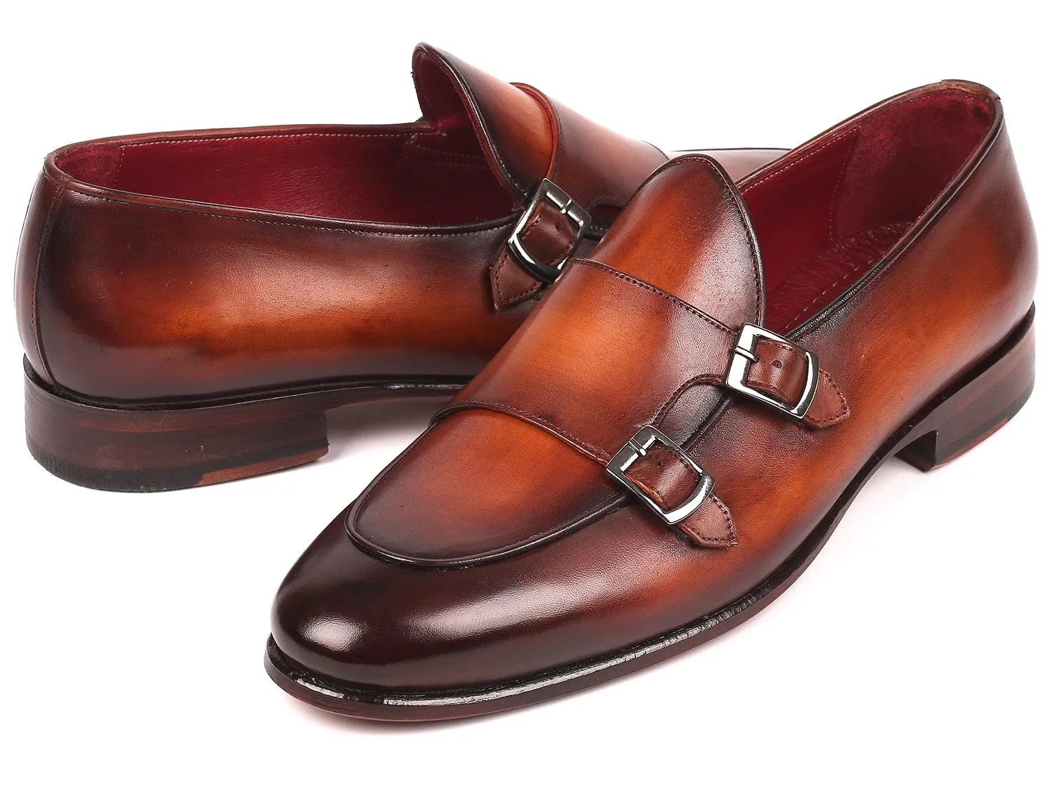 Chaussures Paul Parkman Chaussures à double boucle Paul Parkman pour homme en marron