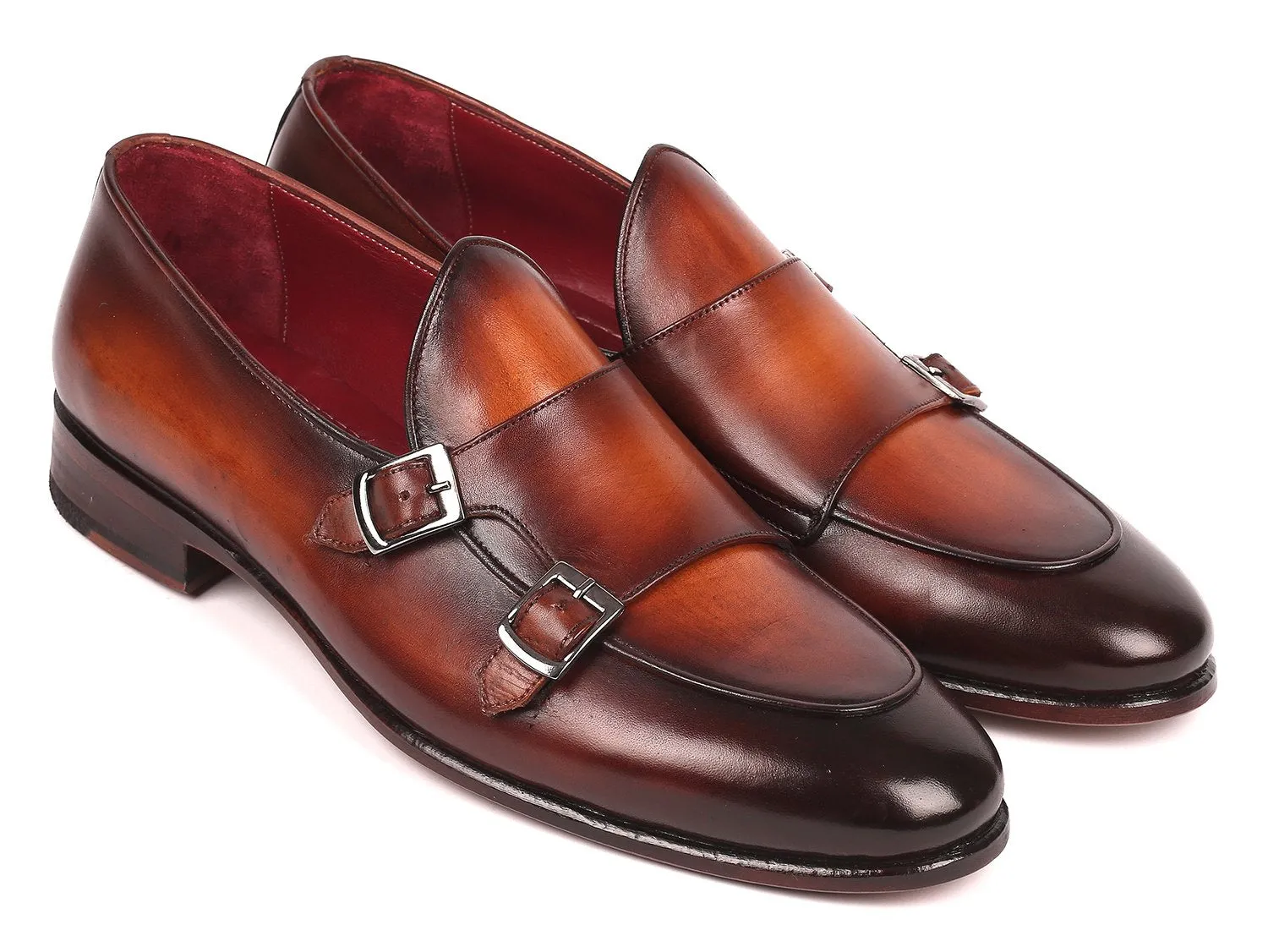Chaussures Paul Parkman Chaussures à double boucle Paul Parkman pour homme en marron