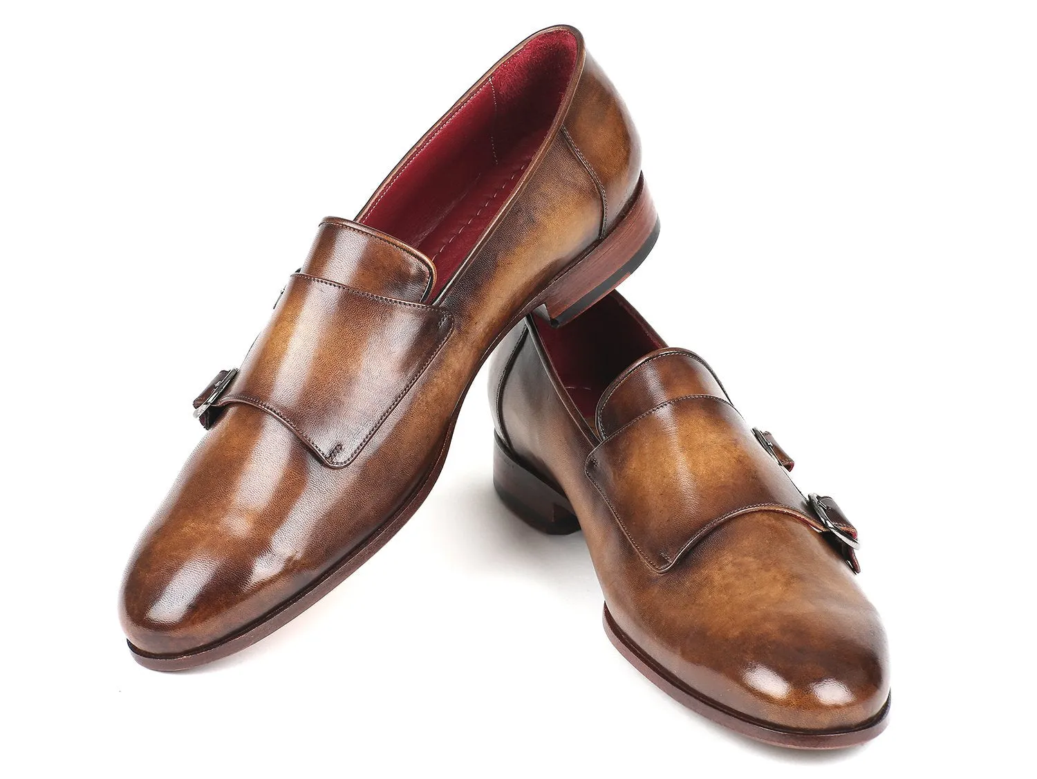 Paul Parkman Chaussures Paul Parkman Double Monkstraps pour Homme en Olive