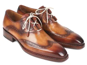 Paul Parkman Shoes Paul Parkman Men's Ghillie Lacing Wingtip Brogues in Brown and Camel