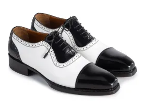 Paul Parkman Shoes Paul Parkman Men's Goodyear Welted Cap Toe Oxfords in Black & White