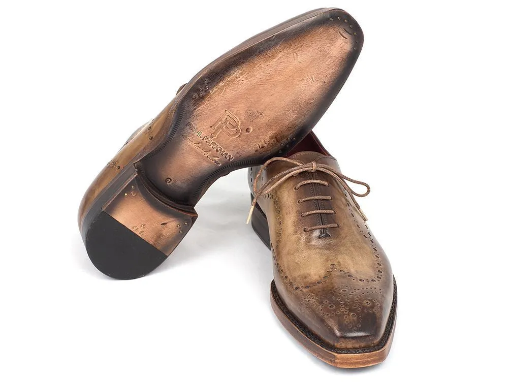 Paul Parkman Chaussures Paul Parkman Oxfords à bout effilé Goodyear Welted pour Homme en Olive Antique