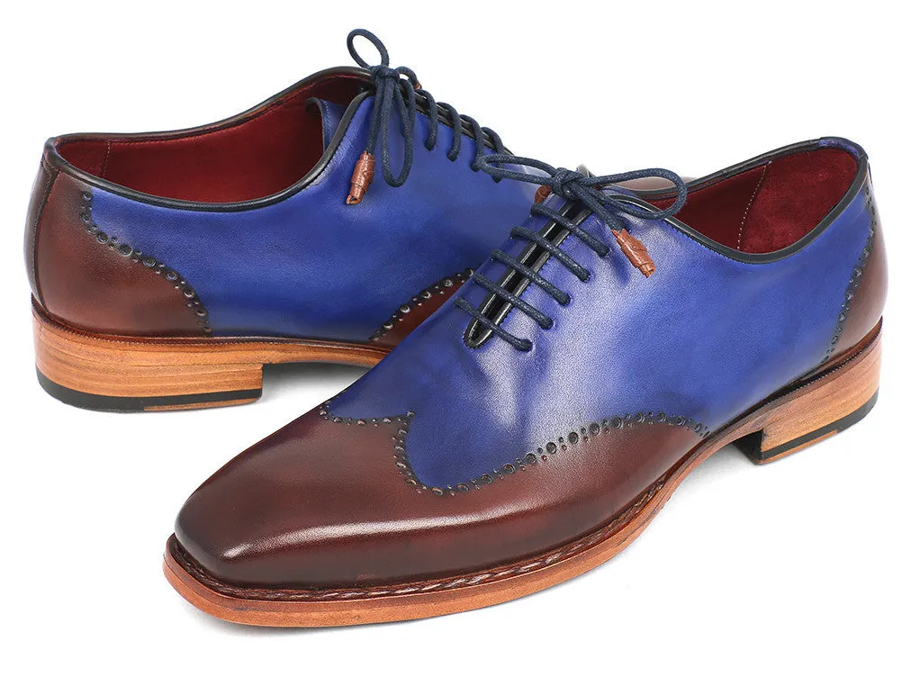 Paul Parkman Chaussures Paul Parkman Oxfords à bout effilé Goodyear Welted pour Homme en Bleu et Marron