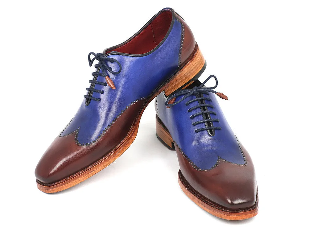 Paul Parkman Chaussures Paul Parkman Oxfords à bout effilé Goodyear Welted pour Homme en Bleu et Marron