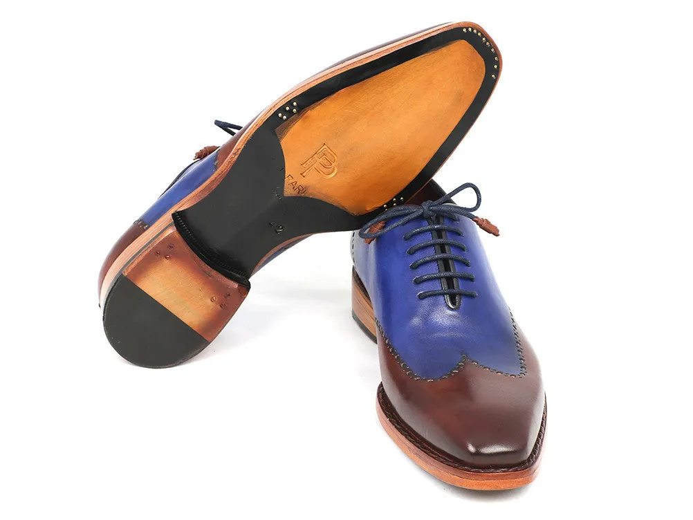 Paul Parkman Chaussures Paul Parkman Oxfords à bout effilé Goodyear Welted pour Homme en Bleu et Marron