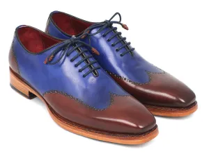 Paul Parkman Shoes Paul Parkman Men's Goodyear Welted Wingtip Oxfords in Blue & Brown
