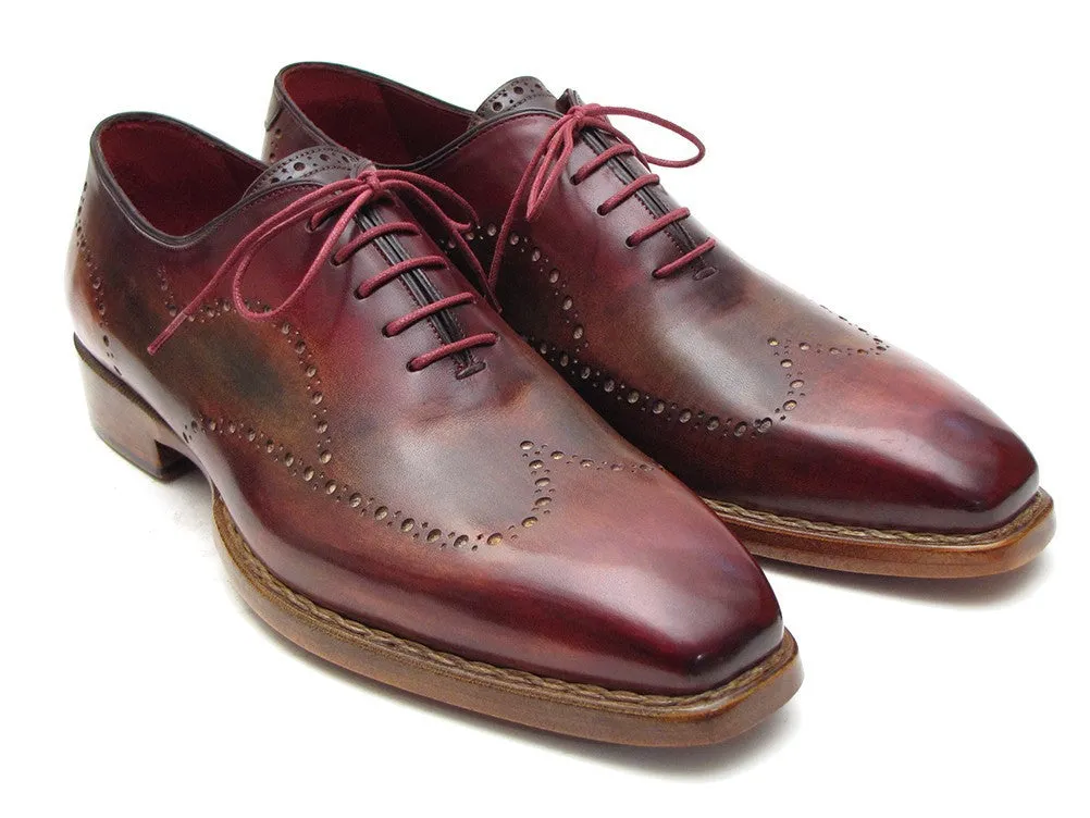 Paul Parkman Chaussures Paul Parkman Oxfords à bout effilé Goodyear Welted pour Homme en Bordeaux et Camel