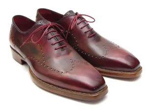 Paul Parkman Shoes Paul Parkman Men's Goodyear Welted Wingtip Oxfords in Bordeaux & Camel