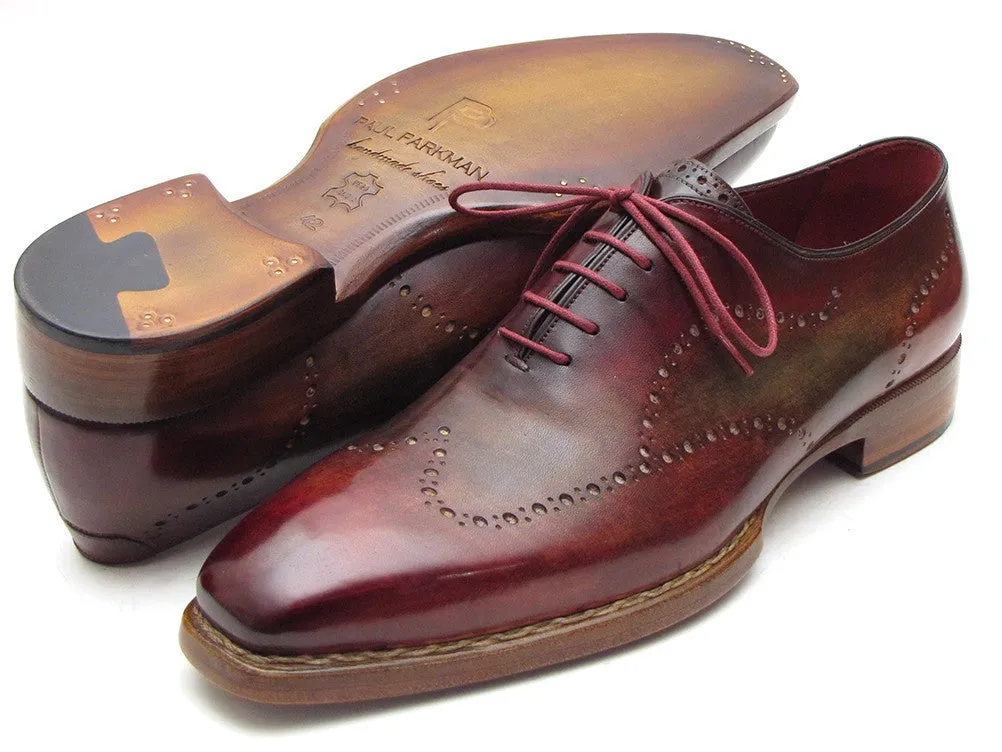 Paul Parkman Chaussures Paul Parkman Oxfords à bout effilé Goodyear Welted pour Homme en Bordeaux et Camel