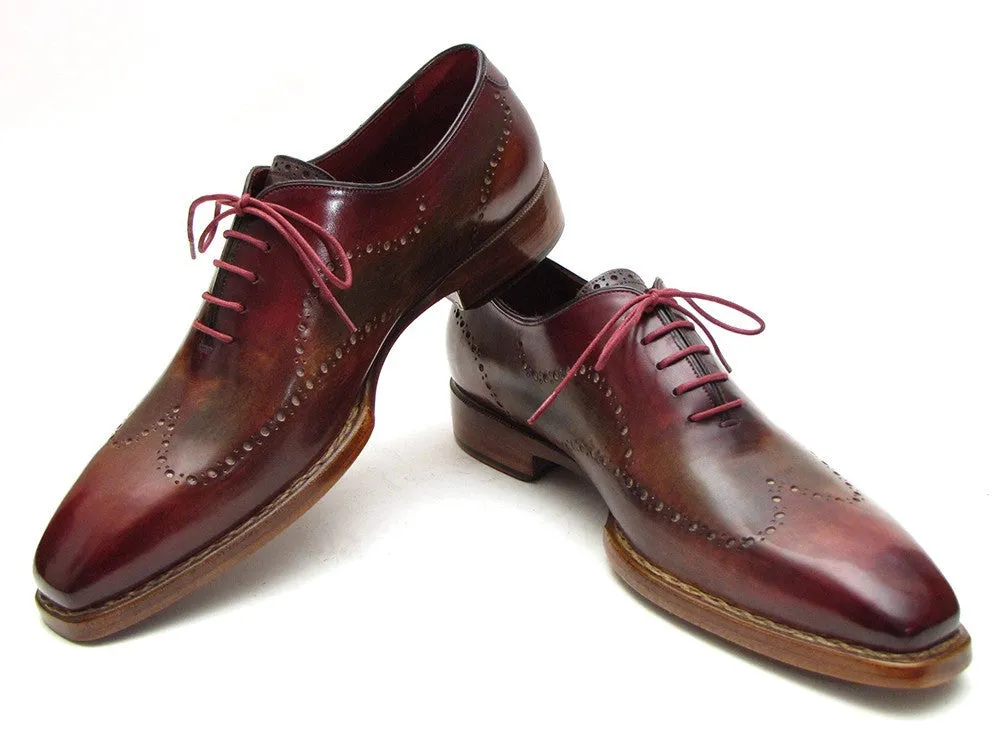 Paul Parkman Chaussures Paul Parkman Oxfords à bout effilé Goodyear Welted pour Homme en Bordeaux et Camel