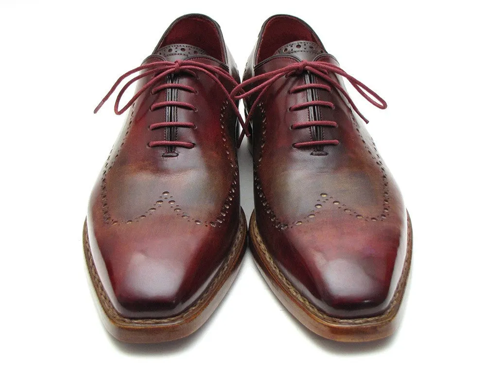 Paul Parkman Chaussures Paul Parkman Oxfords à bout effilé Goodyear Welted pour Homme en Bordeaux et Camel