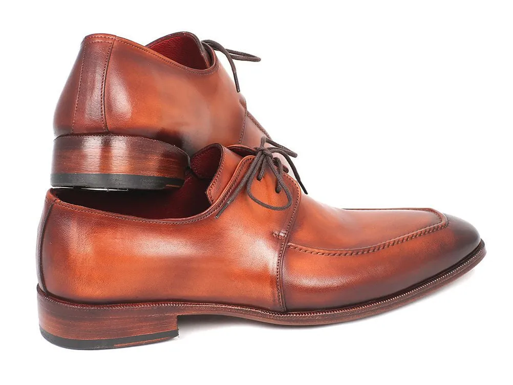 Paul Parkman Chaussures Paul Parkman Derby en Cuir à Tablier Peint à la Main pour Homme en Marron
