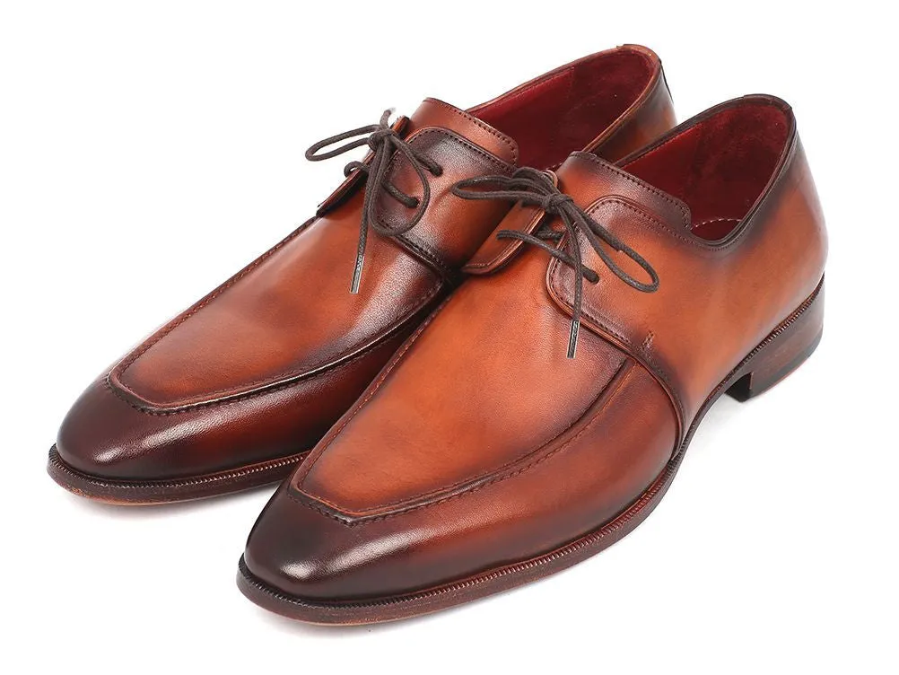 Paul Parkman Chaussures Paul Parkman Derby en Cuir à Tablier Peint à la Main pour Homme en Marron