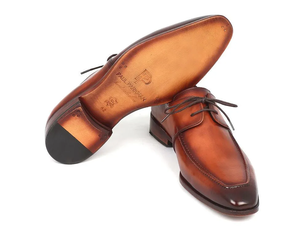 Paul Parkman Chaussures Paul Parkman Derby en Cuir à Tablier Peint à la Main pour Homme en Marron