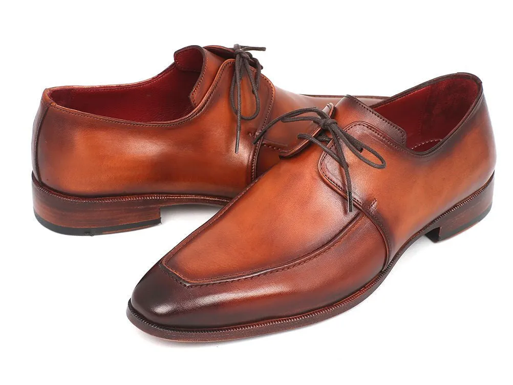 Paul Parkman Chaussures Paul Parkman Derby en Cuir à Tablier Peint à la Main pour Homme en Marron