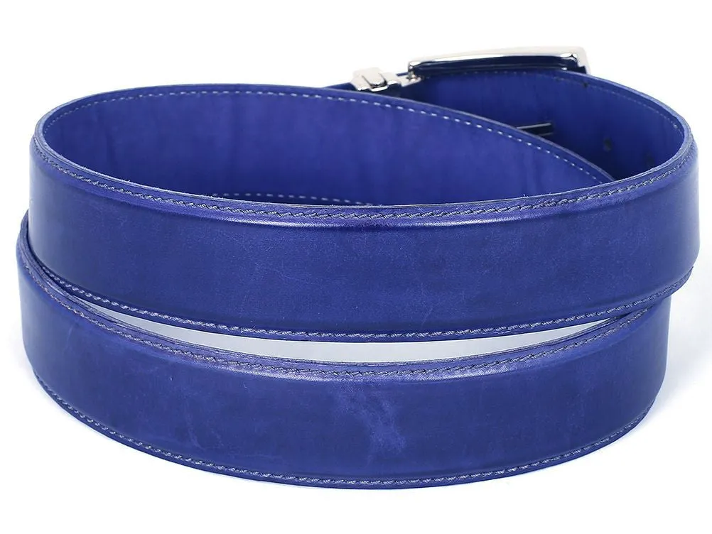Paul Parkman Chaussures Ceinture en cuir peinte à la main pour hommes Paul Parkman en bleu cobalt