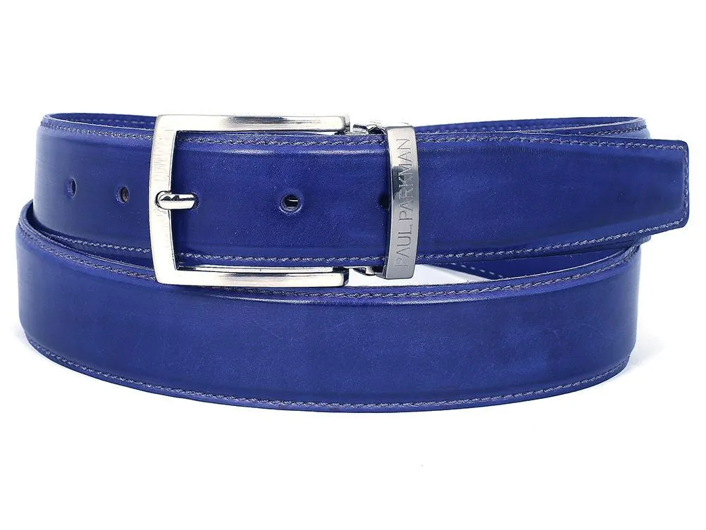 Paul Parkman Chaussures Ceinture en cuir peinte à la main pour hommes Paul Parkman en bleu cobalt