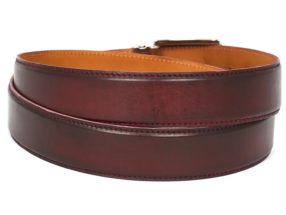 Paul Parkman Chaussures Ceinture en cuir peinte à la main pour hommes Paul Parkman en bordeaux foncé