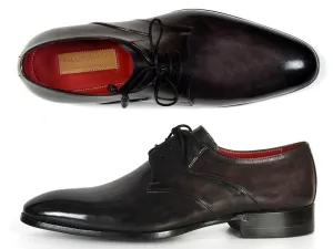 Paul Parkman Shoes Paul Parkman Men's Hand-Painted Leather Derby Shoes in Anthracite Black