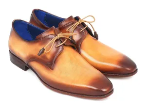 Paul Parkman Shoes Paul Parkman Men's Hand-Painted Leather Derby Shoes in Brown & Camel