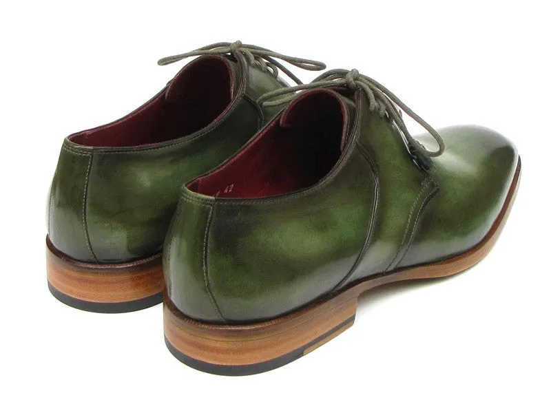 Paul Parkman Chaussures Paul Parkman Derby en Cuir Peint à la Main pour Homme en Vert