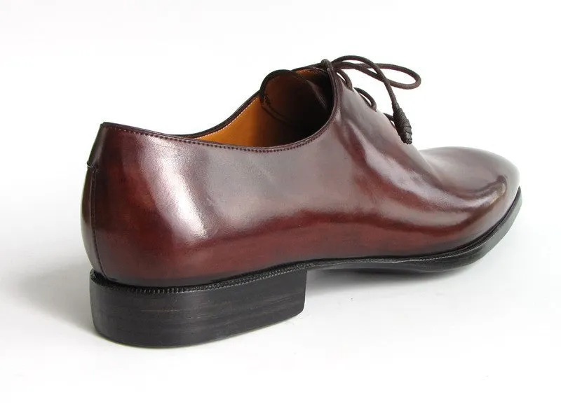 Paul Parkman Chaussures Paul Parkman Oxfords à bout uni pour hommes peints à la main en marron et bordeaux