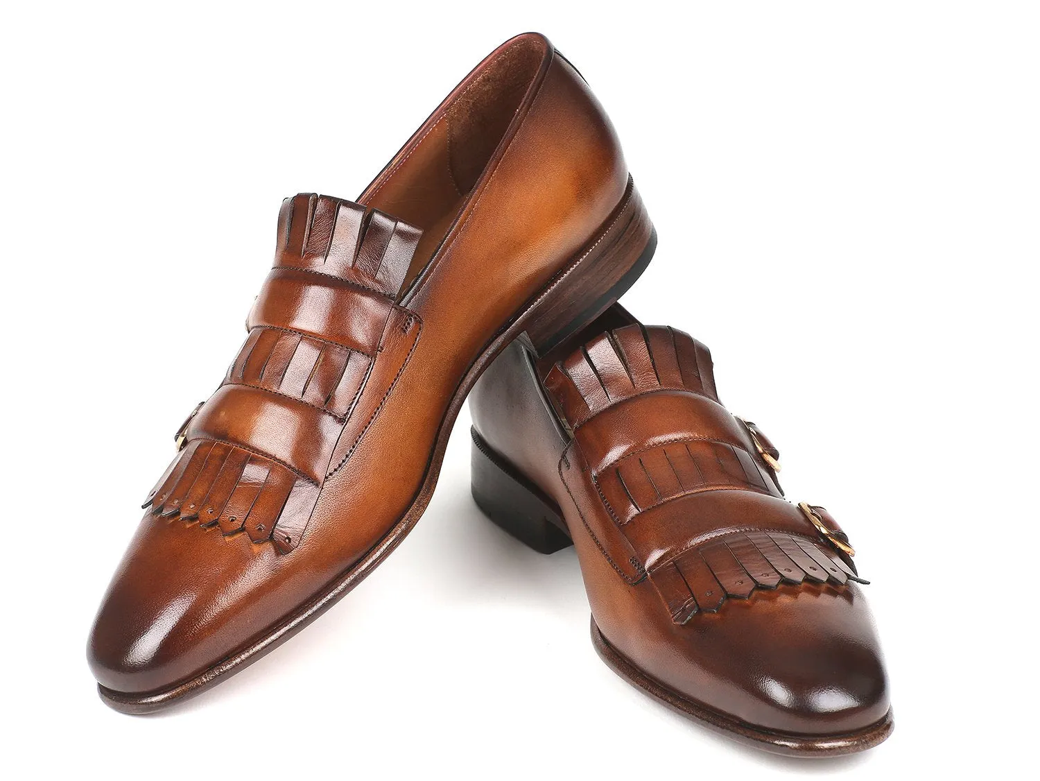 Paul Parkman Chaussures Paul Parkman Monkstraps doubles à rabat en brun pour homme