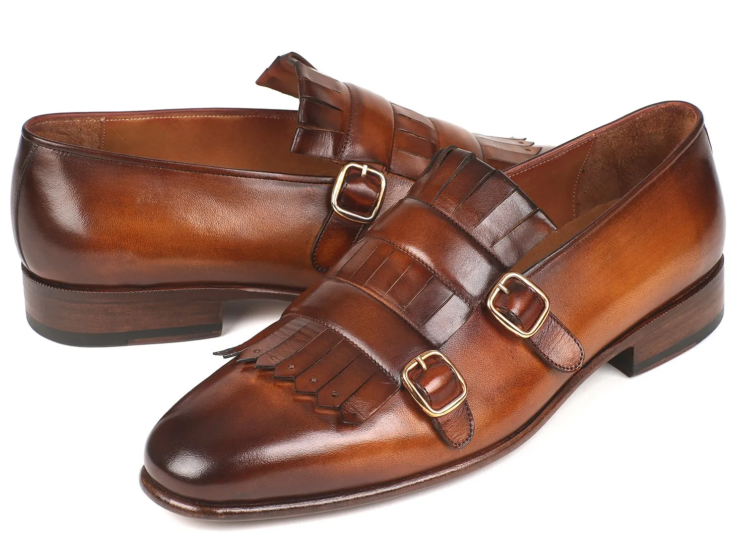 Paul Parkman Chaussures Paul Parkman Monkstraps doubles à rabat en brun pour homme