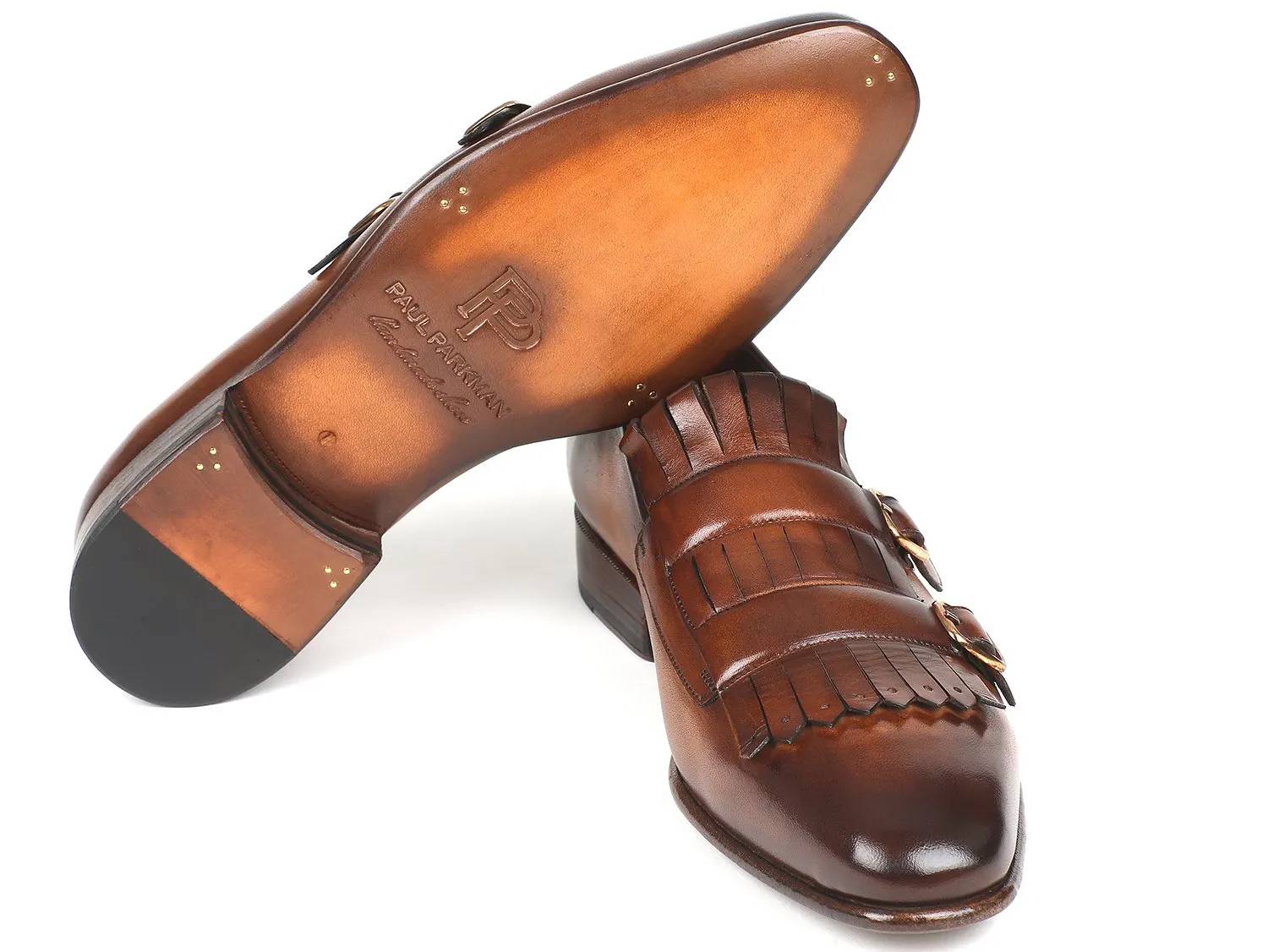 Paul Parkman Chaussures Paul Parkman Monkstraps doubles à rabat en brun pour homme