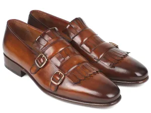 Paul Parkman Shoes Paul Parkman Men's Kiltie Double Monkstraps in Brown