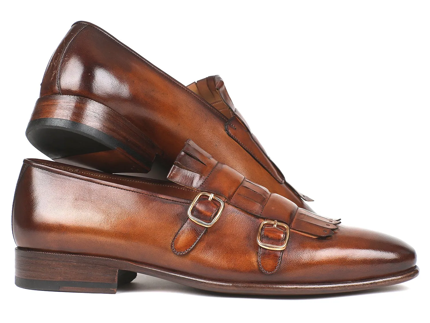 Paul Parkman Chaussures Paul Parkman Monkstraps doubles à rabat en brun pour homme