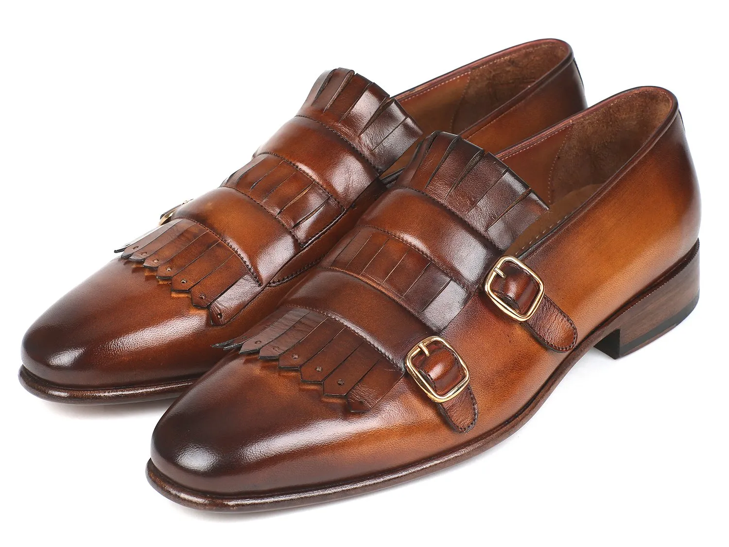 Paul Parkman Chaussures Paul Parkman Monkstraps doubles à rabat en brun pour homme
