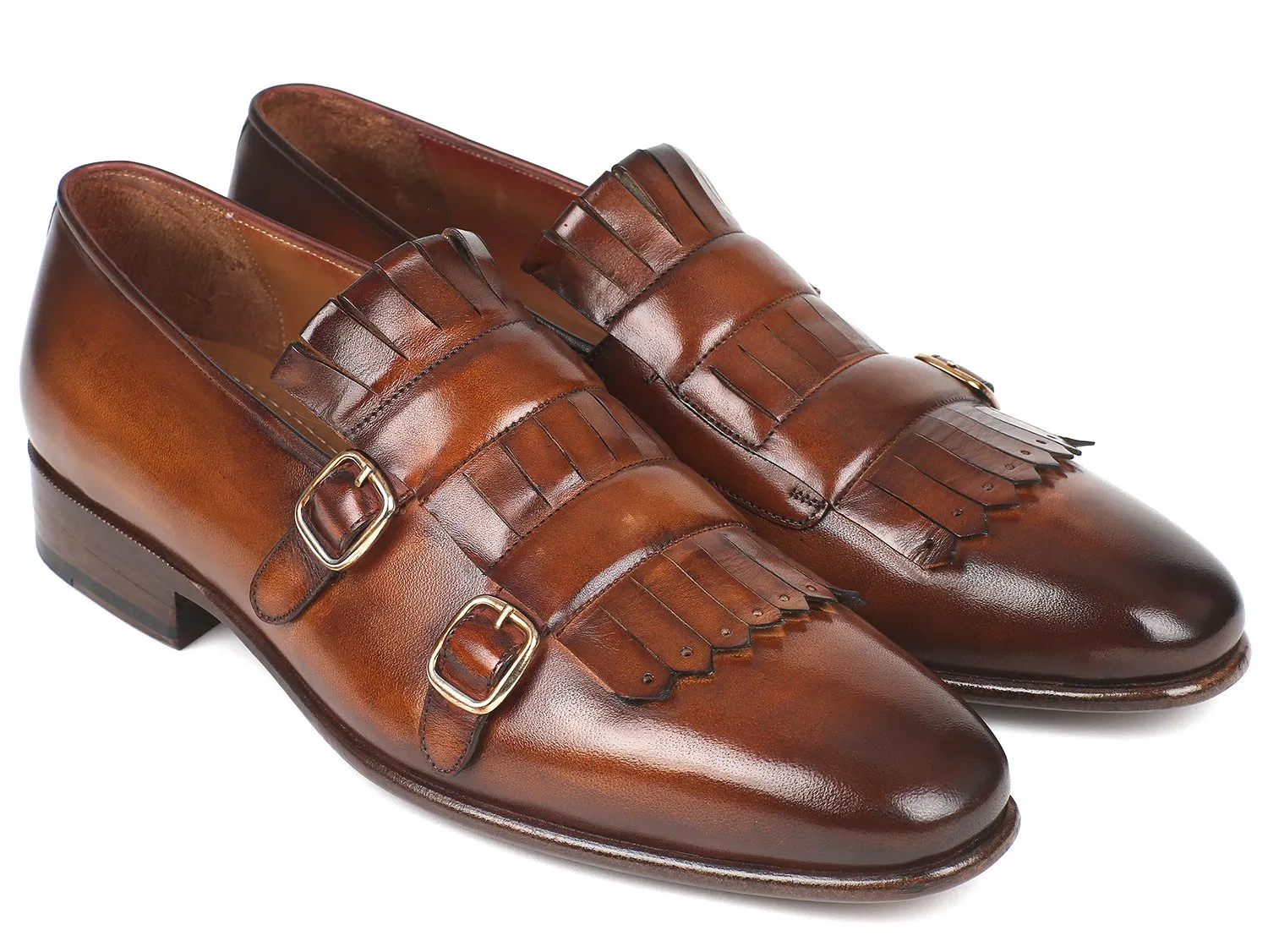 Paul Parkman Chaussures Paul Parkman Monkstraps doubles à rabat en brun pour homme