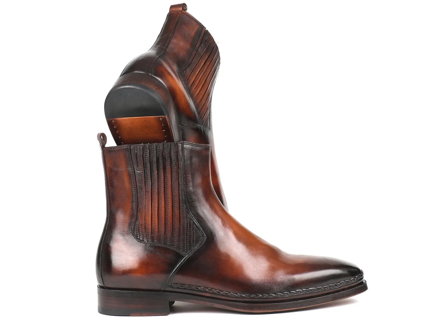 Paul Parkman Chaussures Bottes Chelsea en Cuir pour Hommes Paul Parkman Marron Brillant