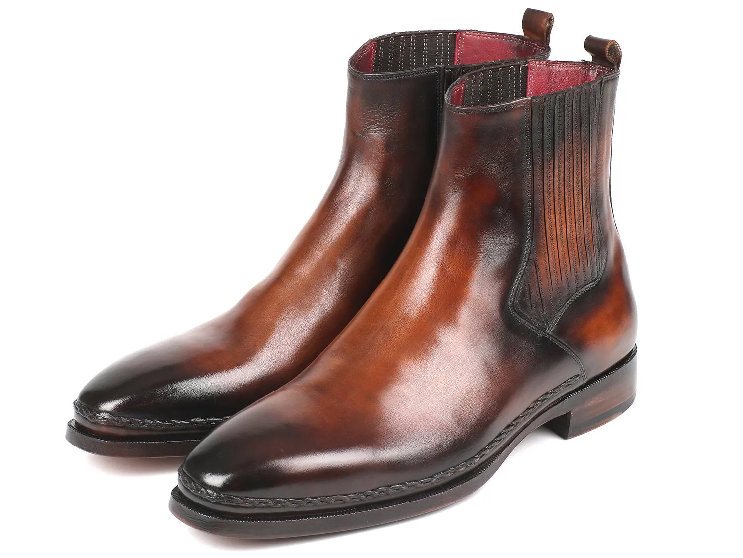 Paul Parkman Chaussures Bottes Chelsea en Cuir pour Hommes Paul Parkman Marron Brillant