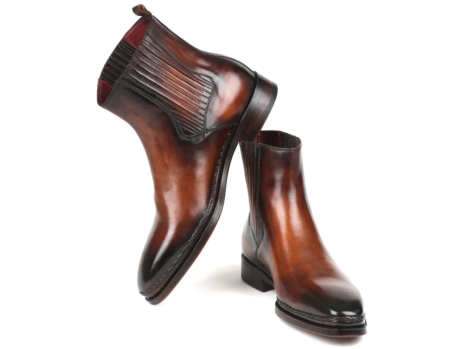 Paul Parkman Chaussures Bottes Chelsea en Cuir pour Hommes Paul Parkman Marron Brillant